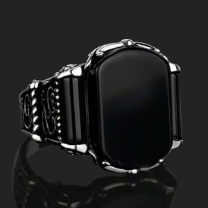 Black Onyx Men's Ring Sz 12